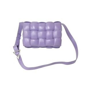 BOTTEGA VENETA Padded Cassette Intrecciato Shoulder Bag Purple